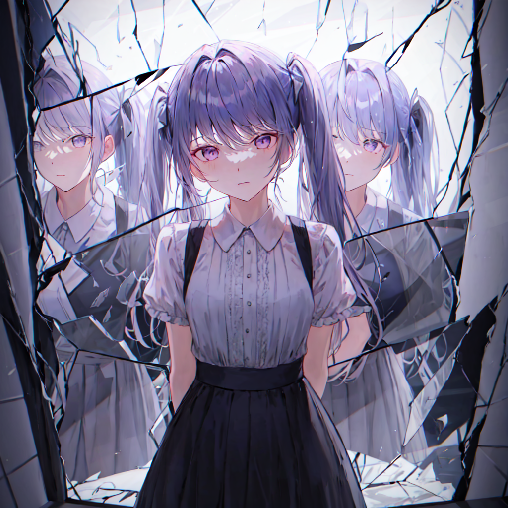 01979-2577775491-masterpiece, best quality,glass, broken glass, glowing,multiple girls,  ,arms behind back,.png